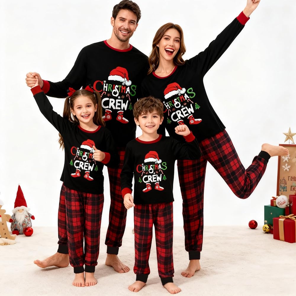 Pijama Navideña Familiar Personalizada | Conjuntos Navideños a Juego para Toda la Familia y Mascotas