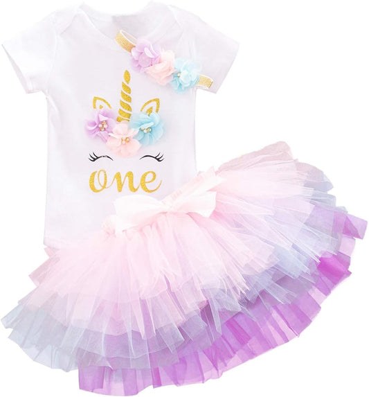 Set de Cumpleaños Personalizado: Body o T-shirt, Falda Tutú y Cintillo | Temática de tu preferencia
