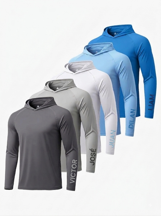 Sudaderas  Deportivas Personalizadas  con Capucha | Proteccion UV y Nombre en la Manga