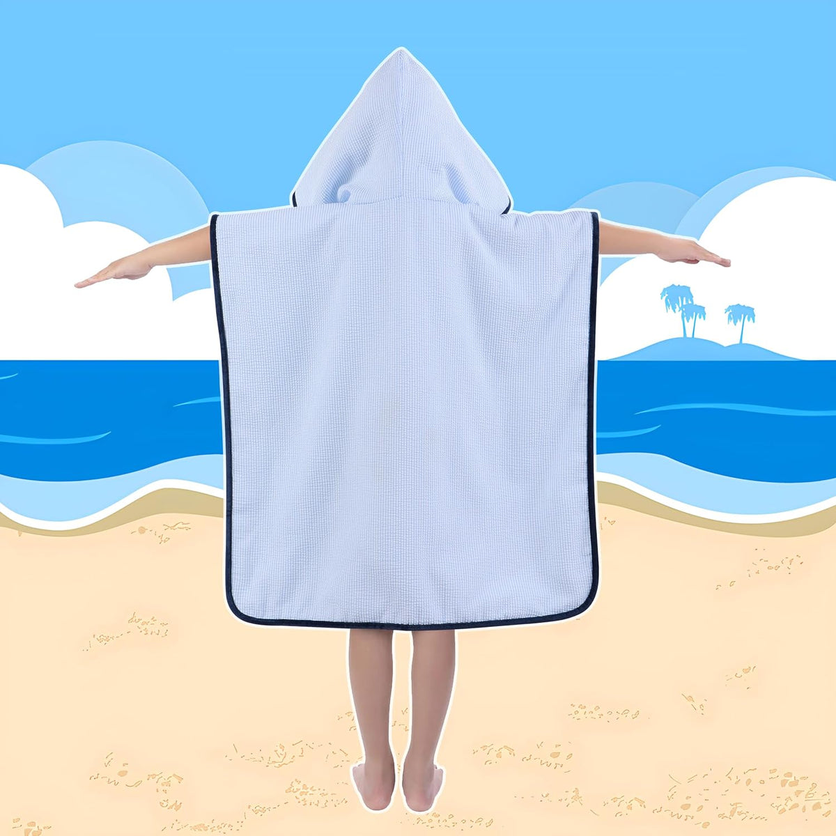 Poncho Toalla con Capucha Personalizado para Niños | Toalla Cambiador con Nombre  Estampado para Playa y Piscina